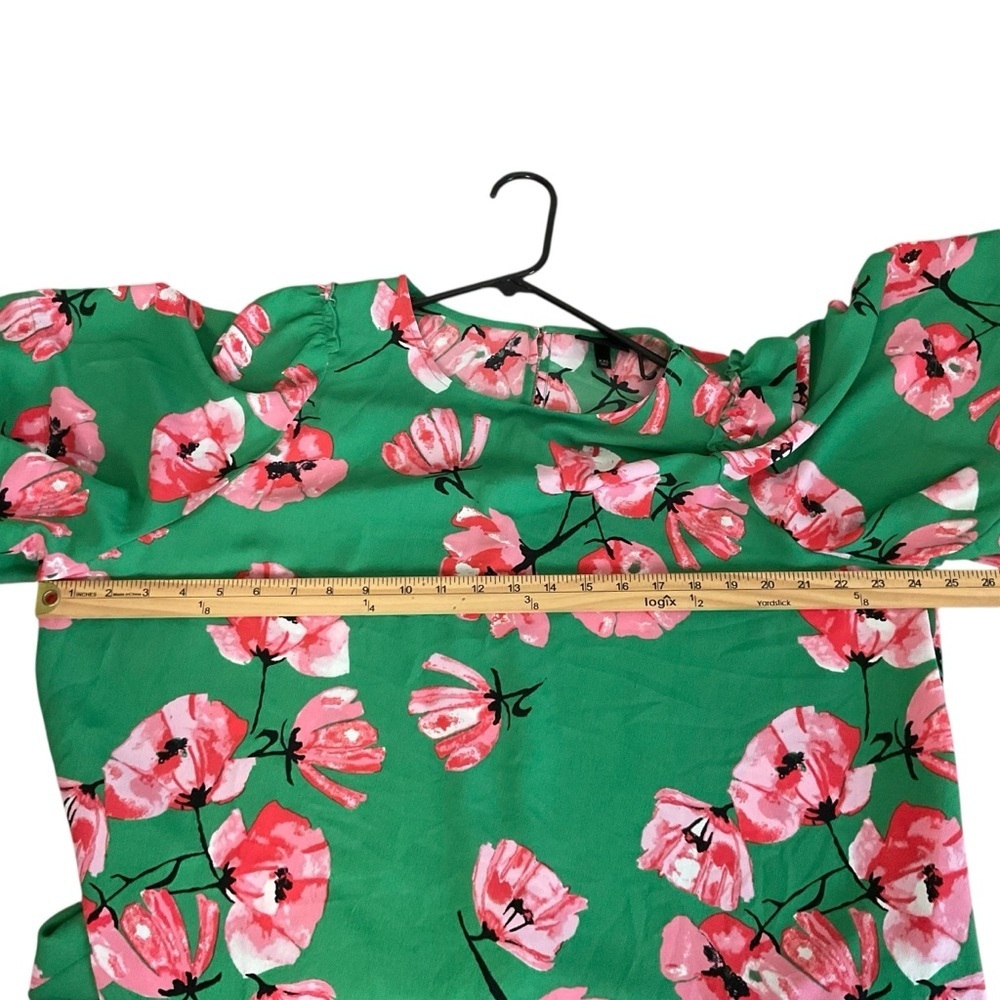 Who What Wear Green Floral Blouse XXL - Picture 6 of 8